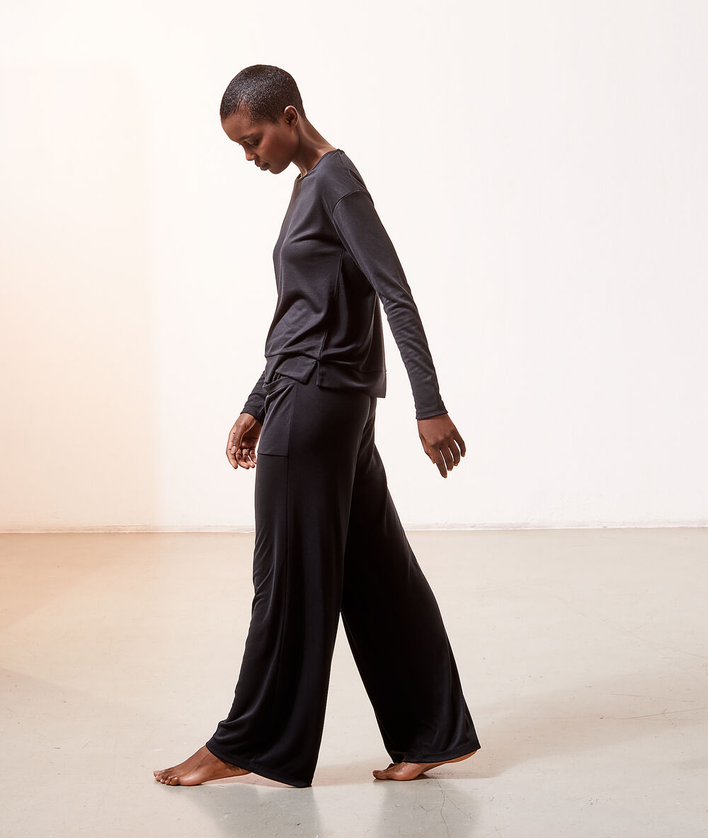 Loungewear bottoms with pockets - IGGY - NOIR - ETAM