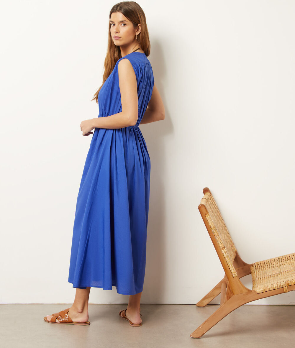 Pure Cotton Flowy Dress CAMILA BLEU ROYAL ETAM