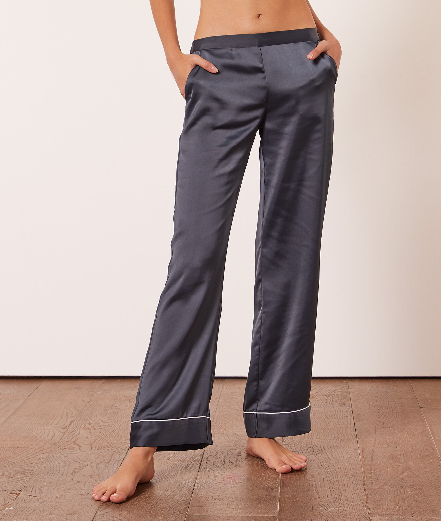 Satin pajama pants - GIA - ANTHRACITE 