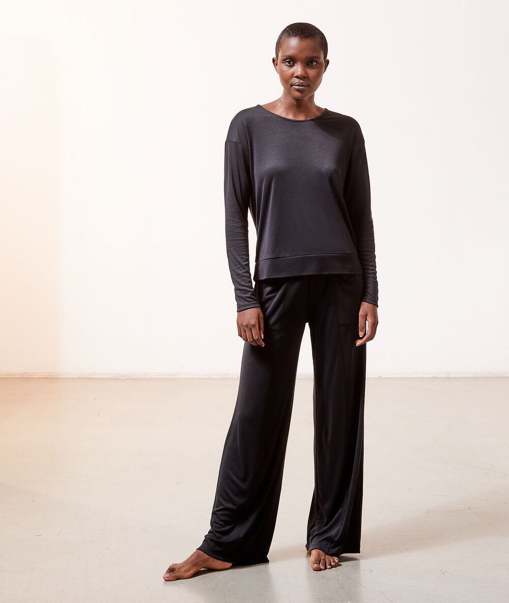 Loungewear bottoms with pockets - IGGY - NOIR - ETAM
