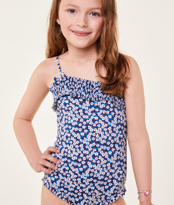 Little girl onepiece swimsuit FLEURETTE IMP FD MARINE ETAM