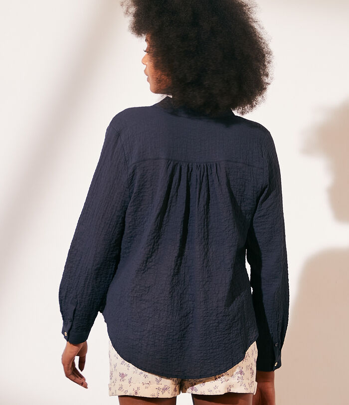 Cotton gauze blouse 77 MARINE ETAM