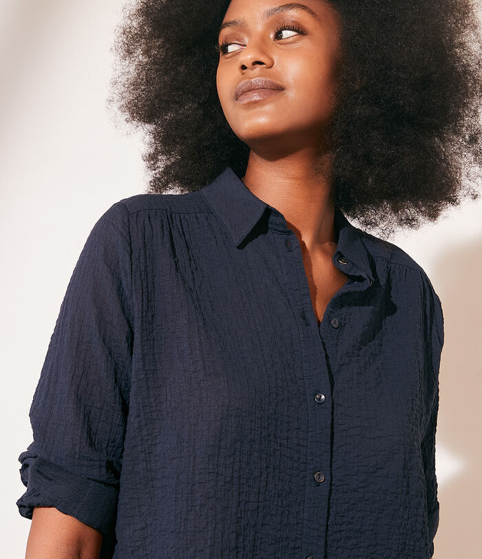 Cotton gauze blouse 77 MARINE ETAM