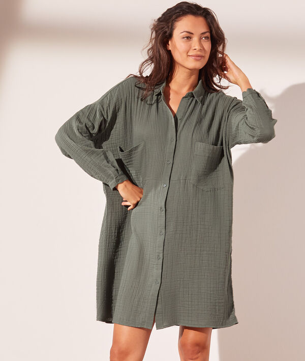 Cotton gauze shirt dress CITY KAKI ETAM