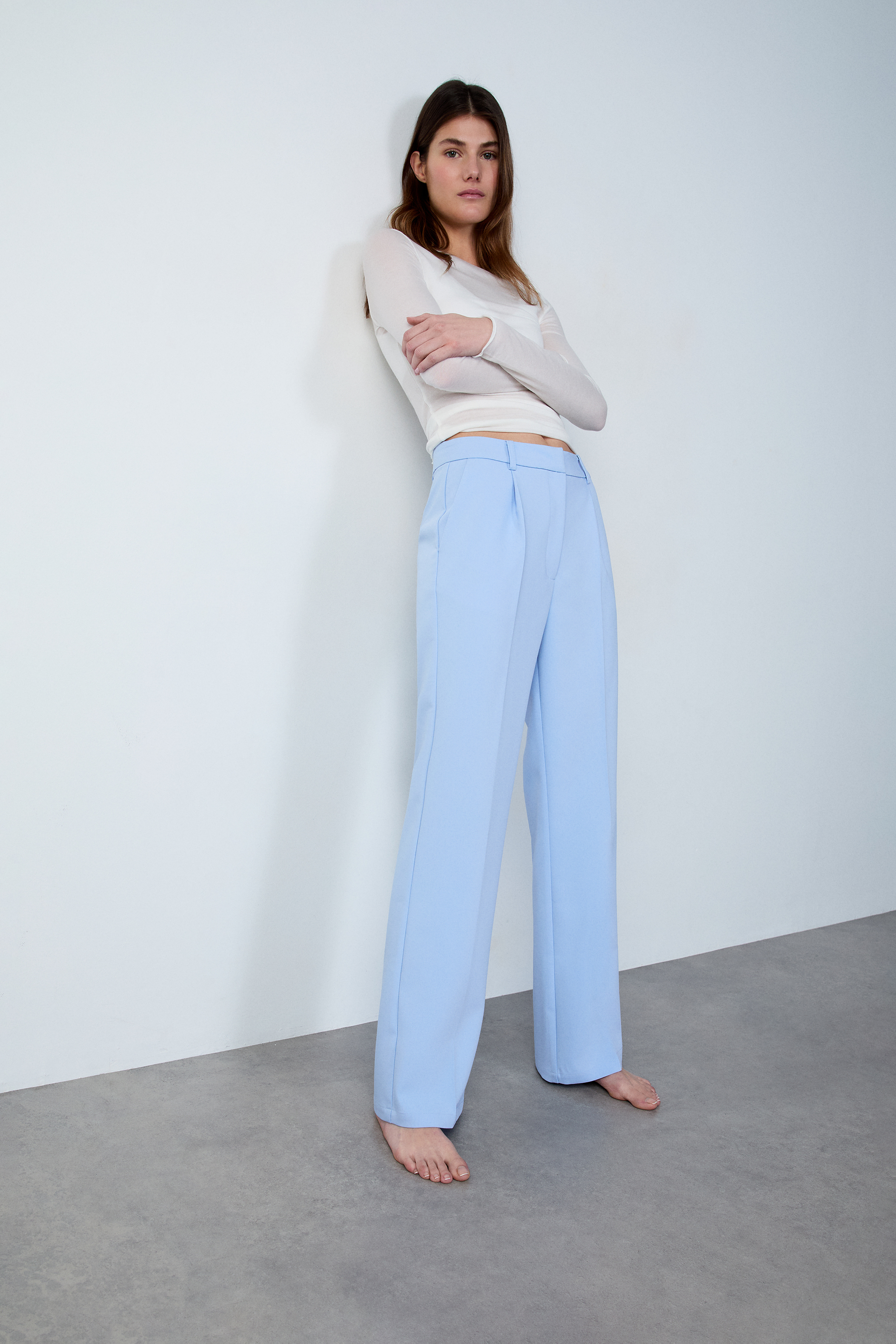 Ensemble Pyjama Vintage ETAM Bleu Ciel - Veste Brodée + Pantalon - Taille M 38/40 - Occasion Très Bon état - Fabriqué En France