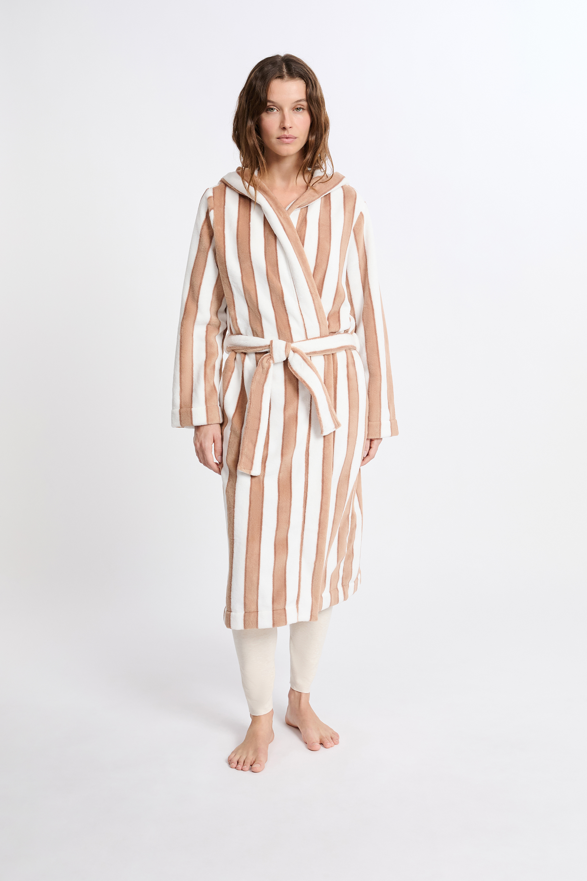 Milabrega Robe Mid-Length Striped Robe - MILA - DUNE - ETAM