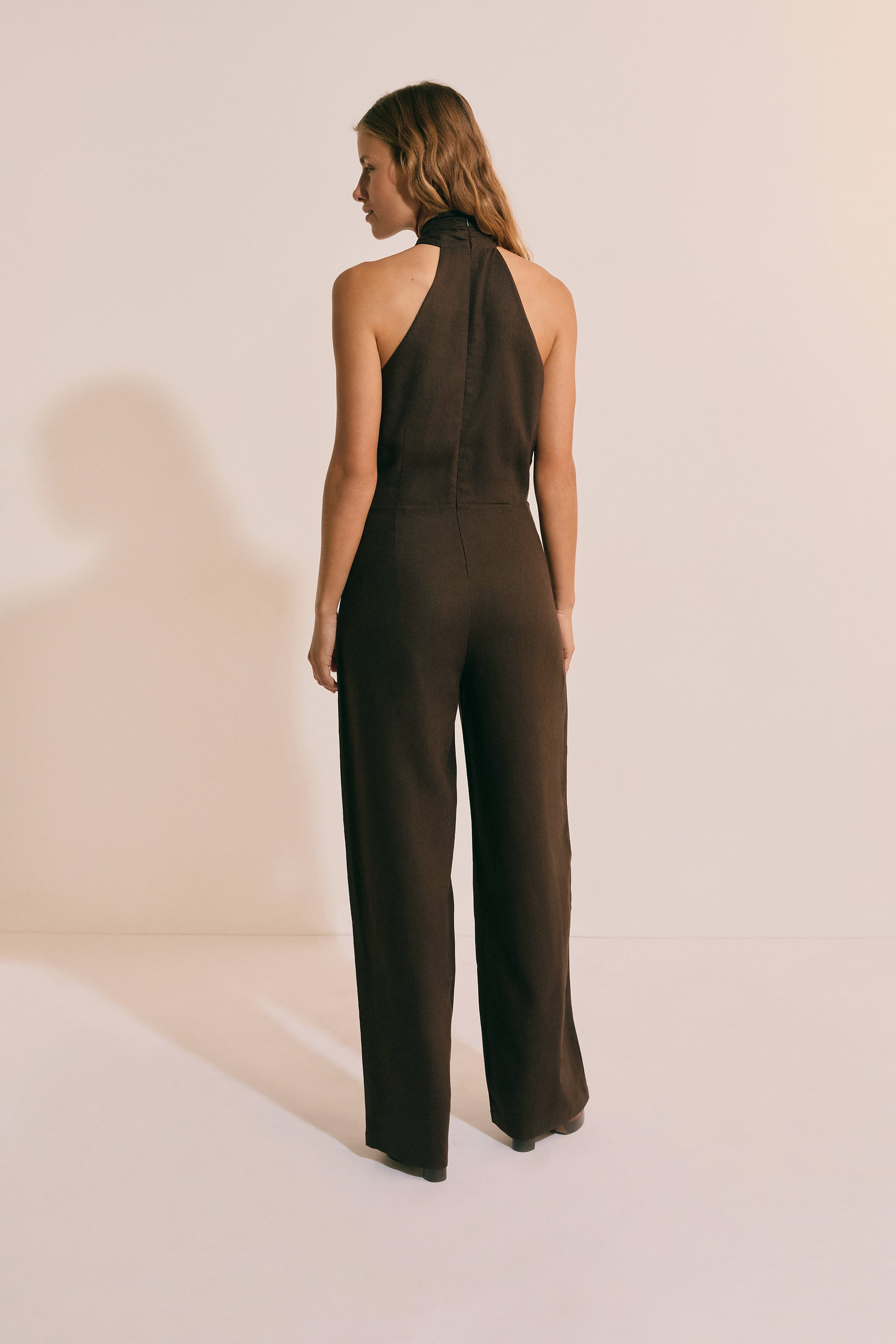 Sleeveless Linen Jumpsuit - CATCHY - MARRON - ETAM