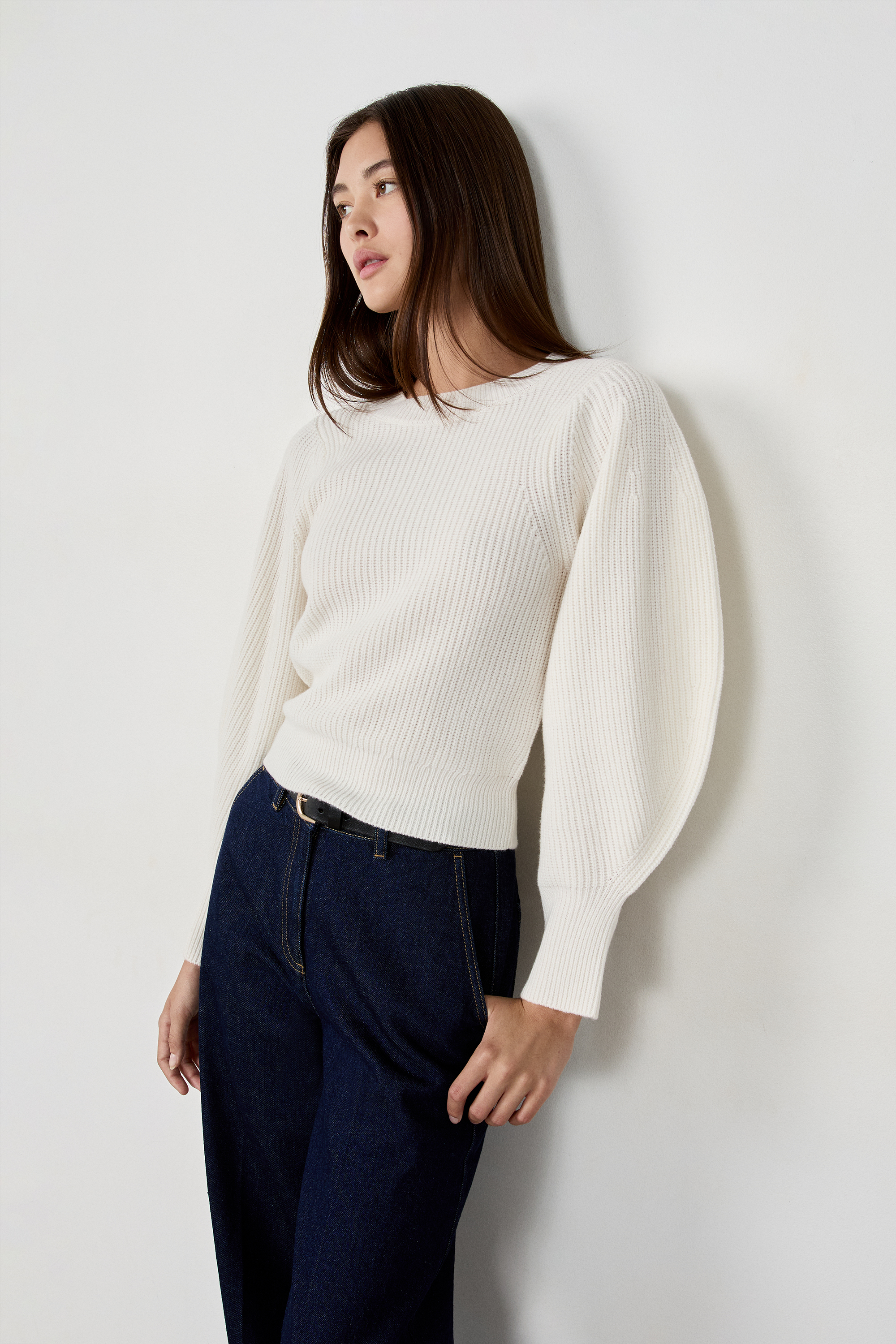 Textured Ruffle Sleeve Polo⁄Gray | leinwände | ラインヴァンド 