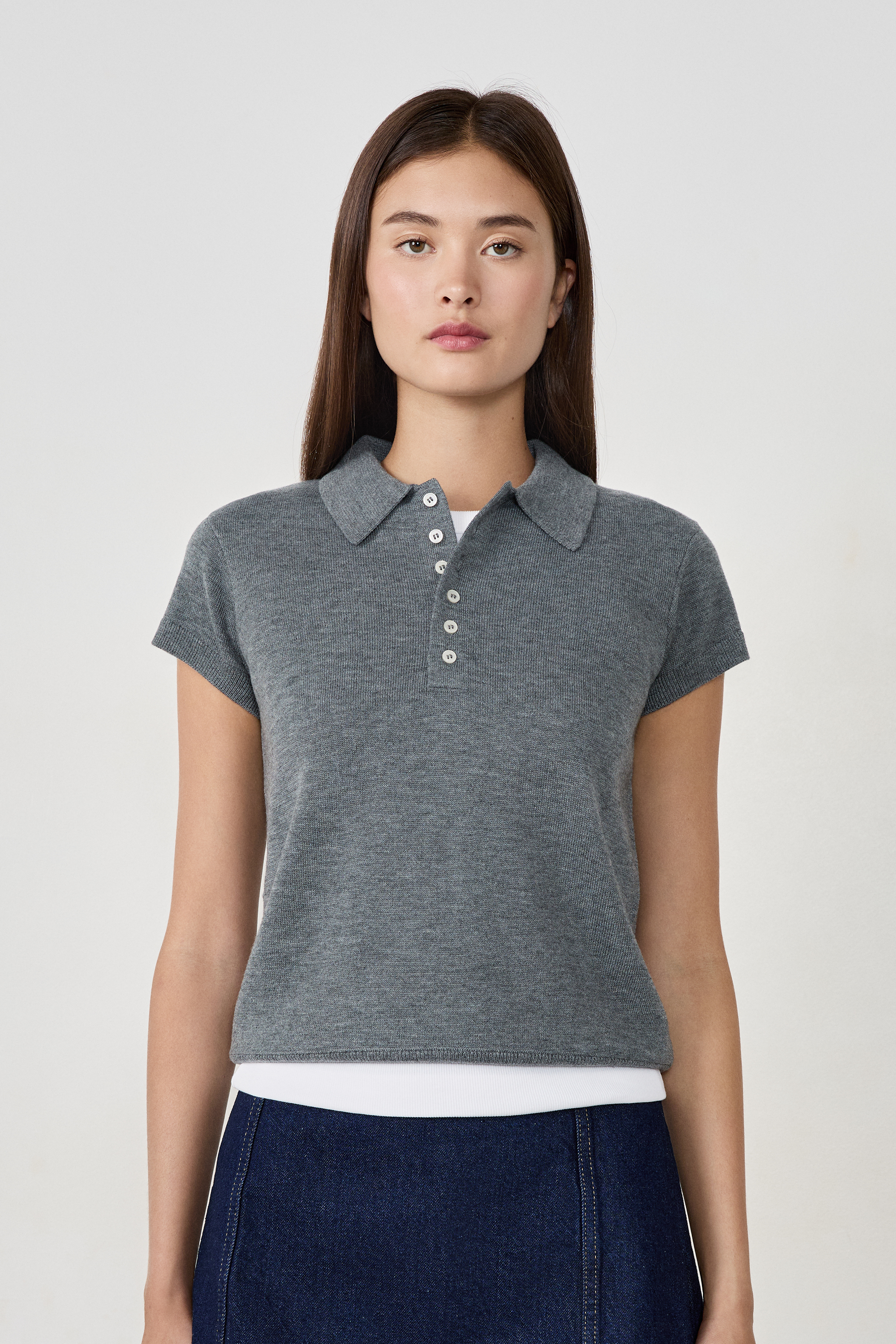ultimus Offset Button Polo Shirt グレー 半袖 adidas Men's Short Sleeve Polo