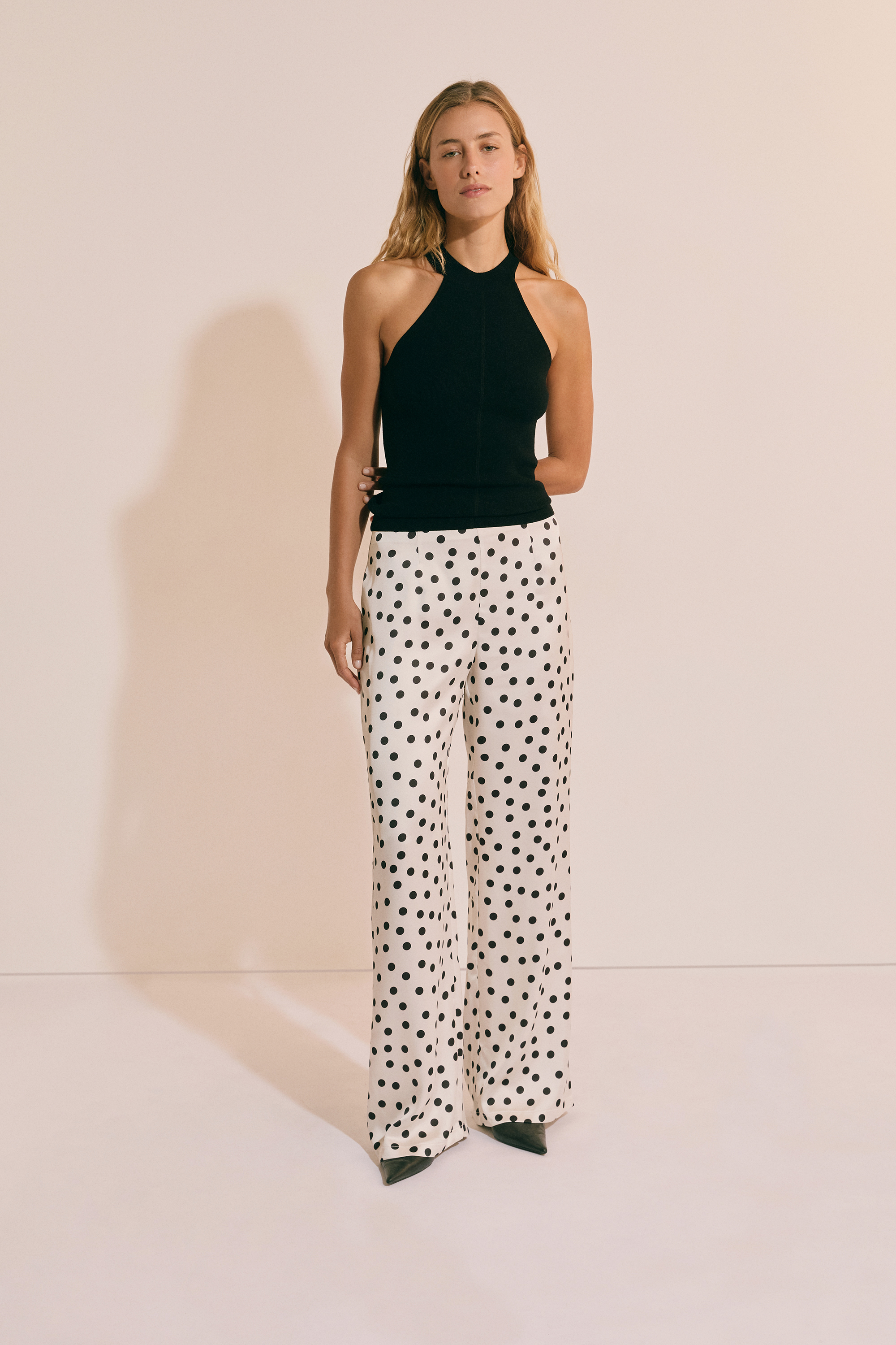 Straight Satin Polka Dot Trousers - A PALMA IMP - IMP FD ECRU - ETAM