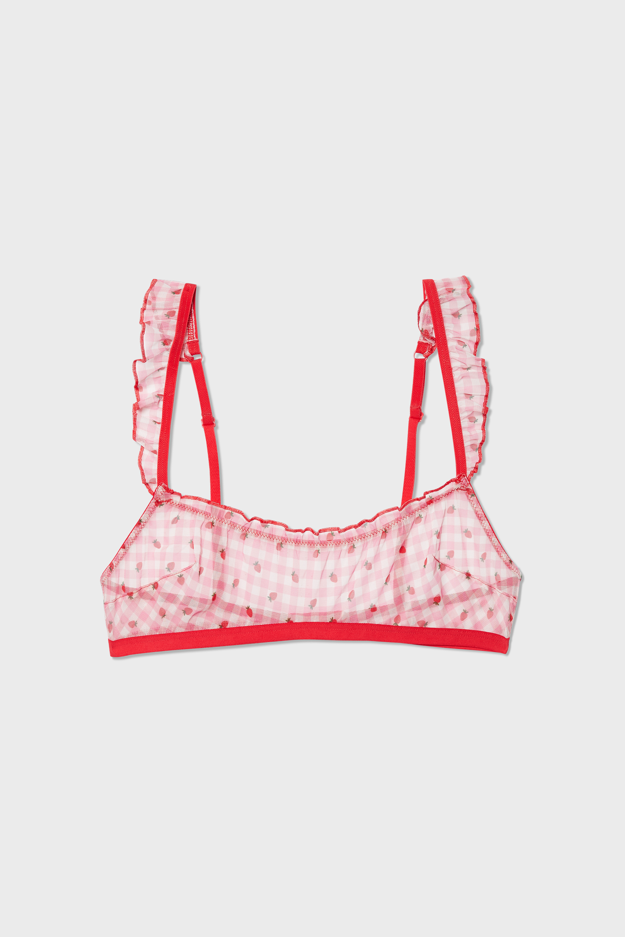 Strawberry And Gingham Print Bralette - BLISS2 - IMP FD ECRU - ETAM