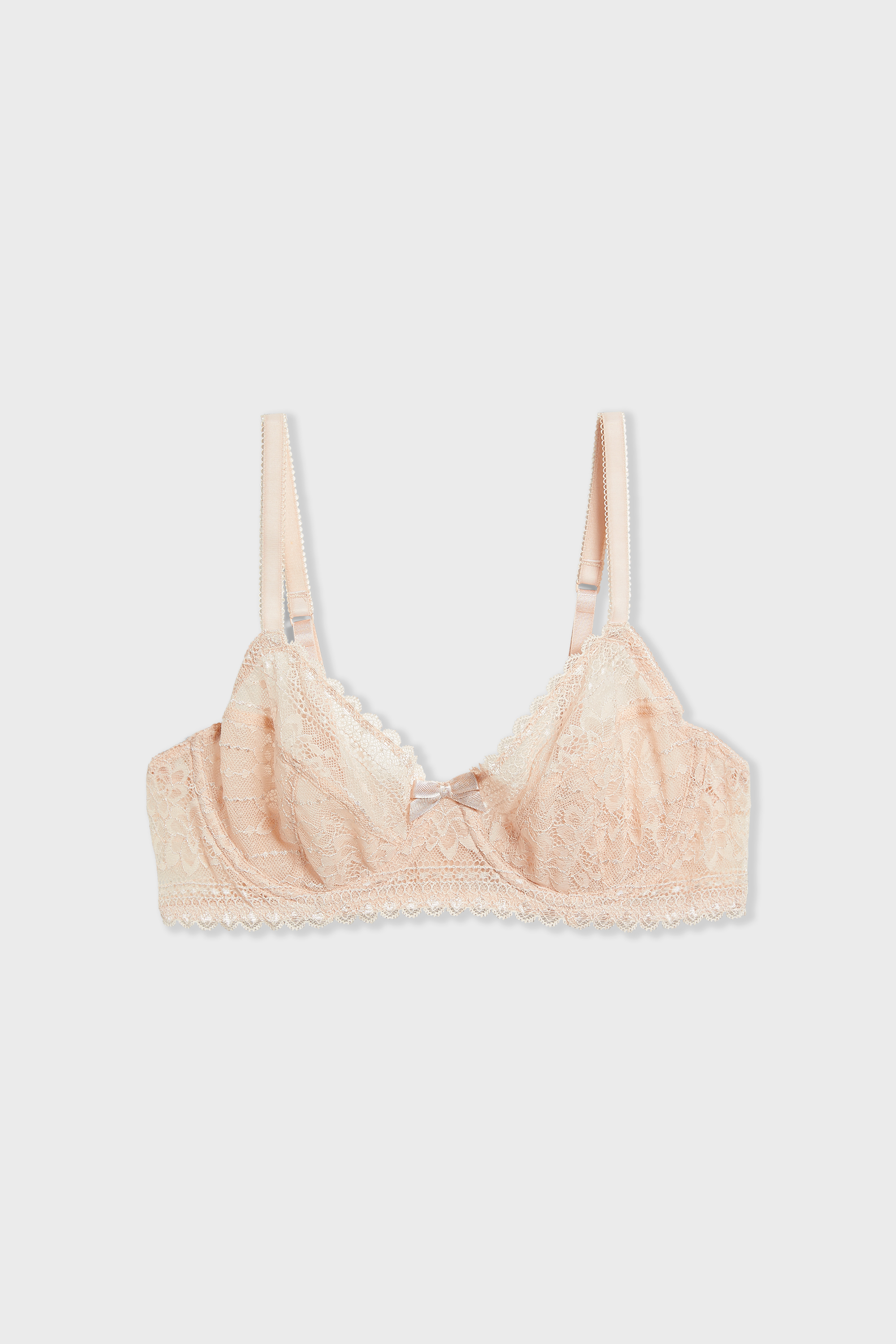 Whimsy By Lunaire Barbados Demi Bra - Underwire With Lace, 40D Nude Stripe