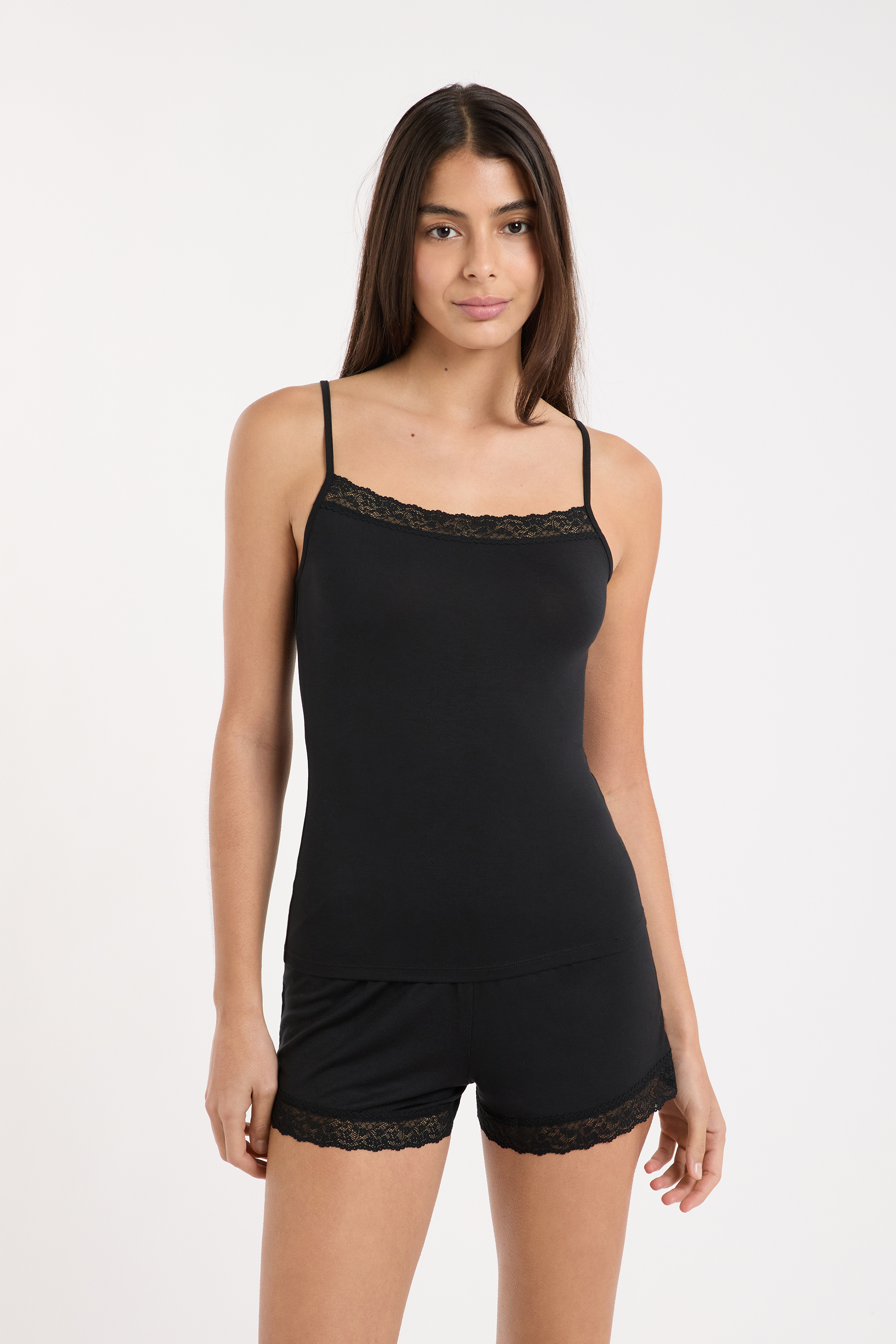 Camisole with Lace Details - KITTY - NOIR - ETAM