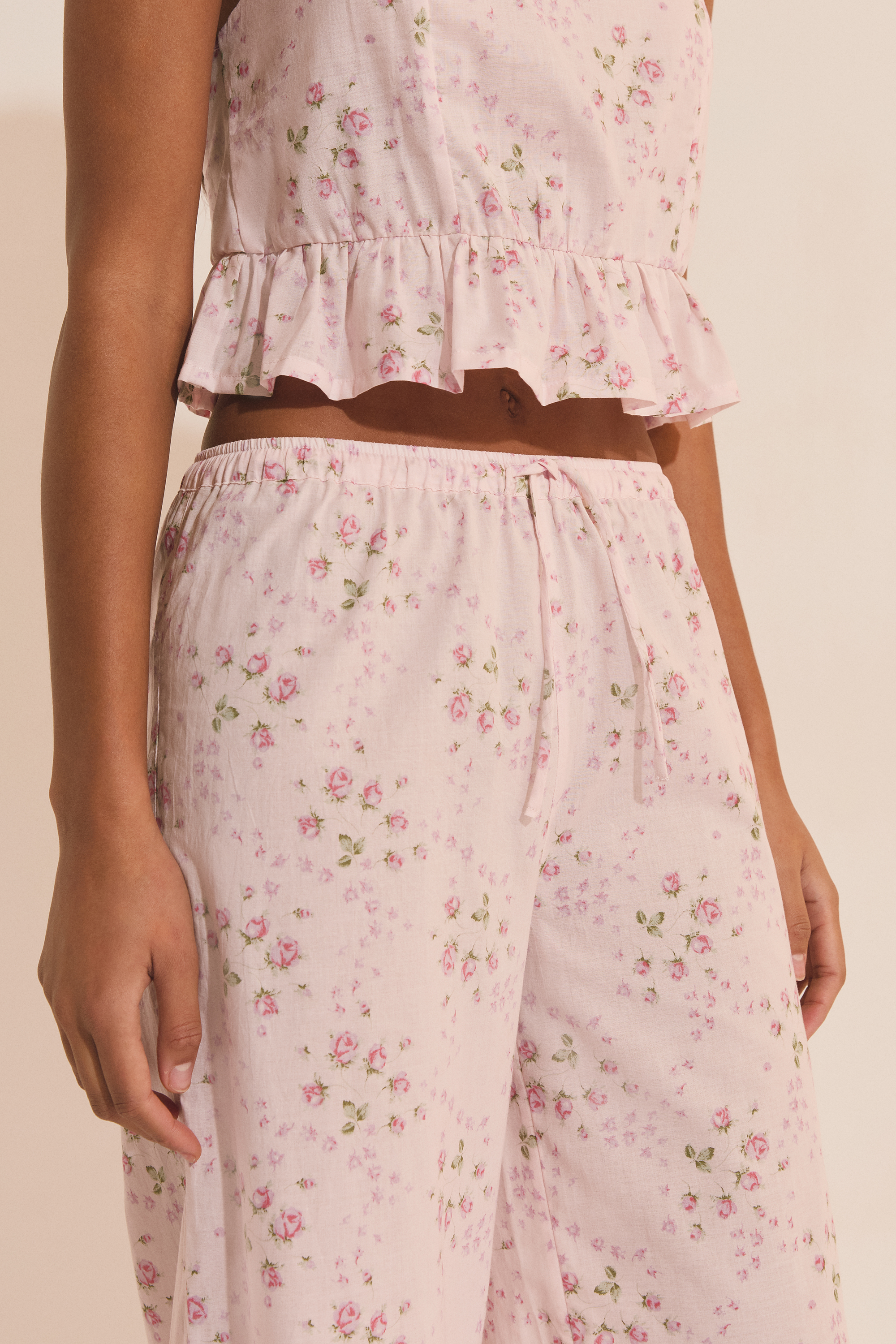 Floral Print Pajama Pants - ODESSA - ROSE POUDRE - ETAM