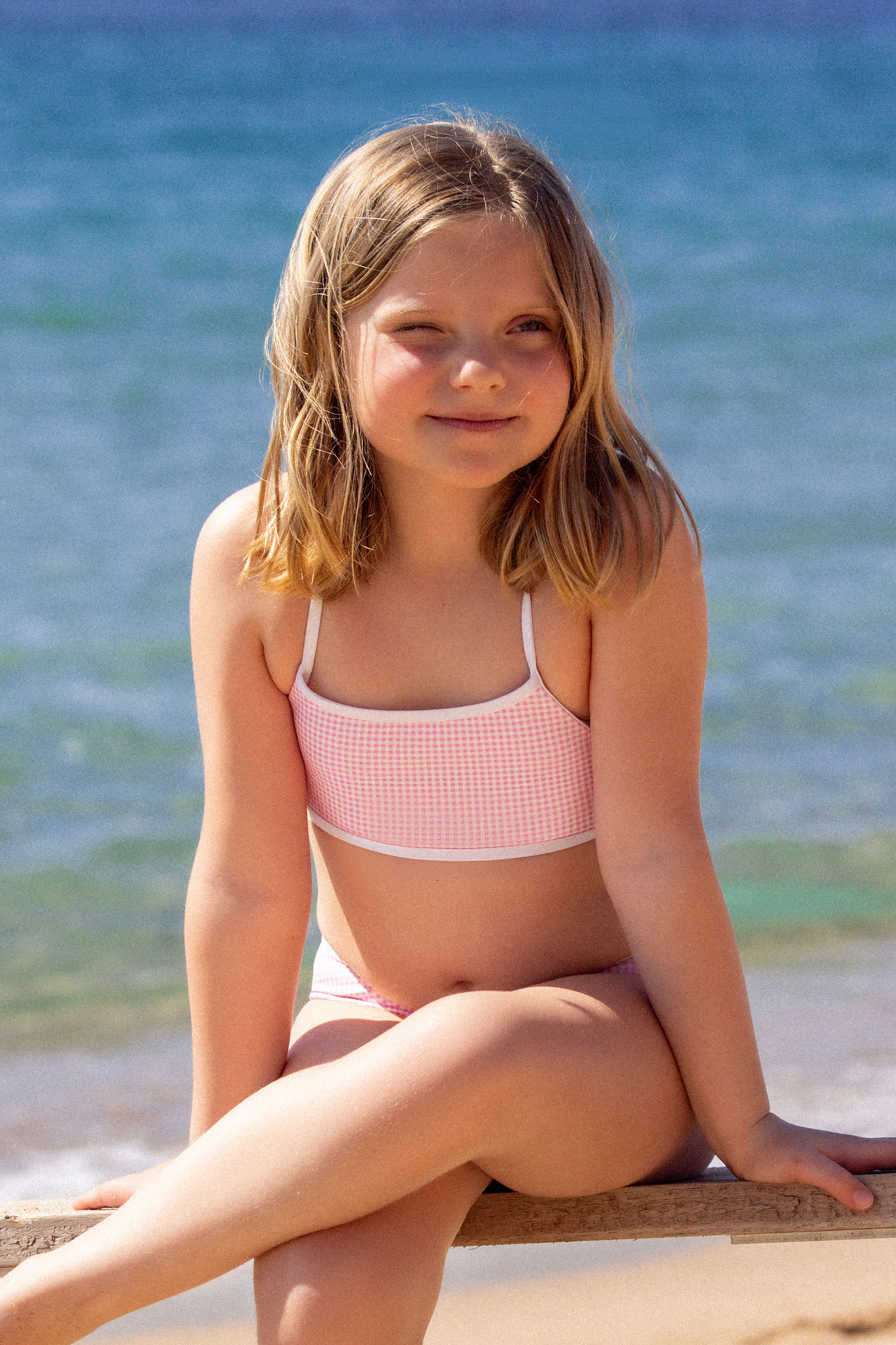 Two-Piece Gingham Swimsuit for Children - SICILIA M - ROSE - ETAM