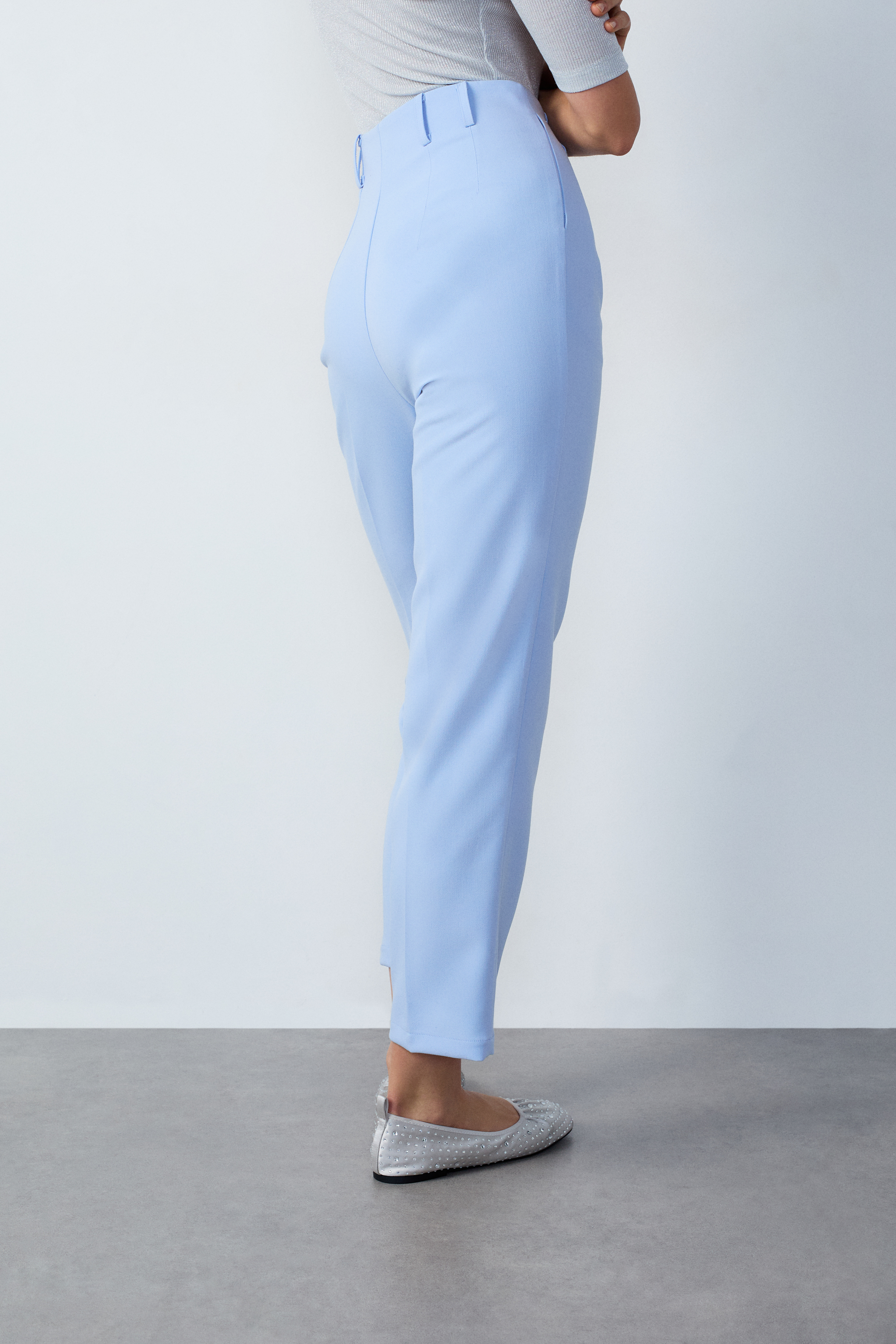 blue cigarette pants Cigarette Cut Pants