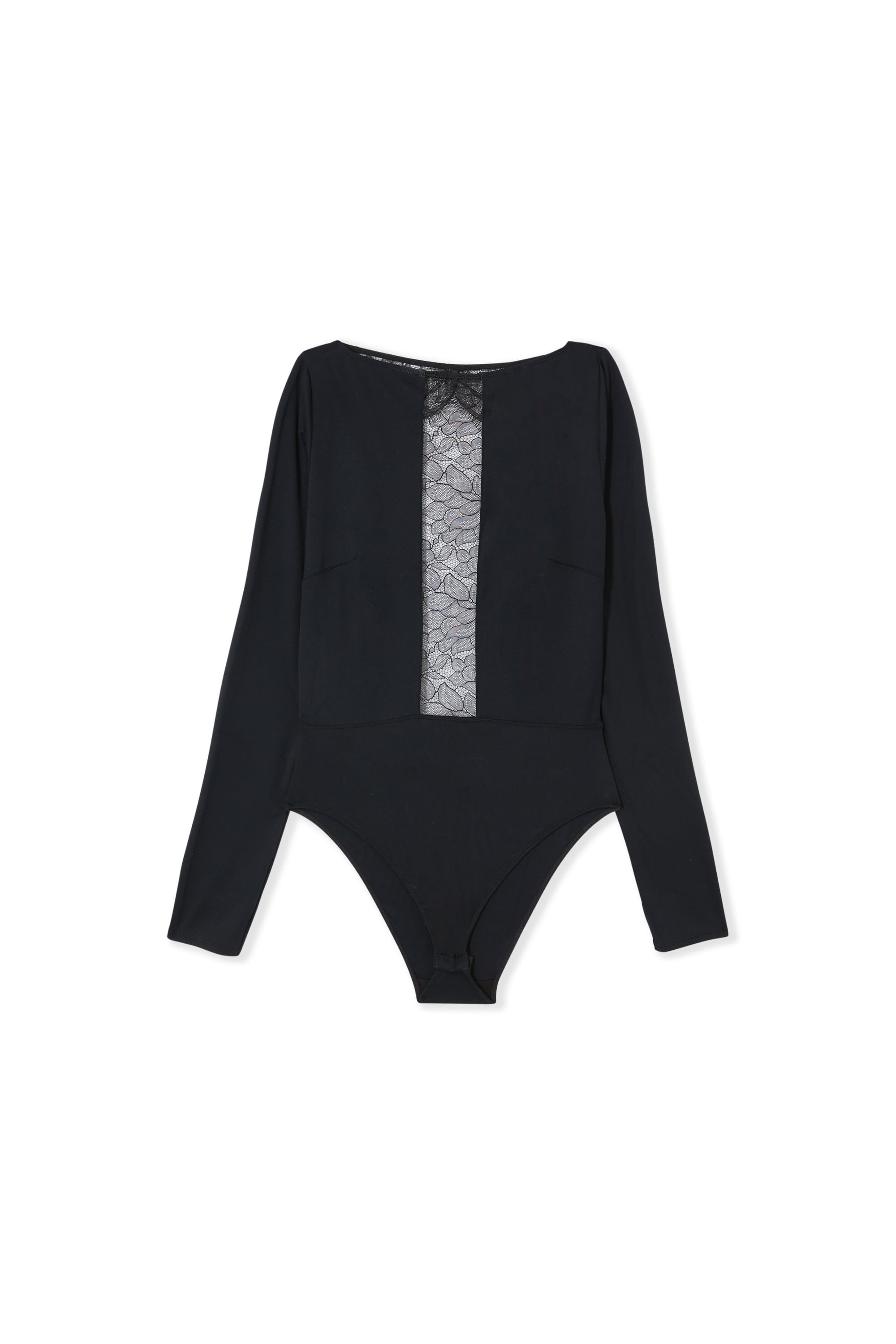 Lace Bodysuit with Open Back - LUXURIANTE - NOIR - ETAM