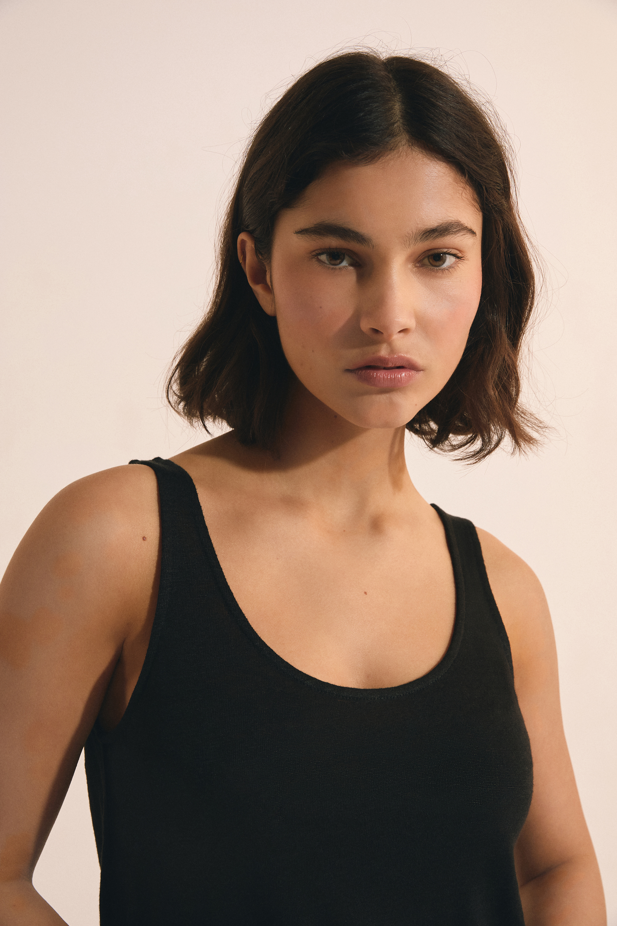 100% Linen Tank Top - JOSIE - NOIR - ETAM