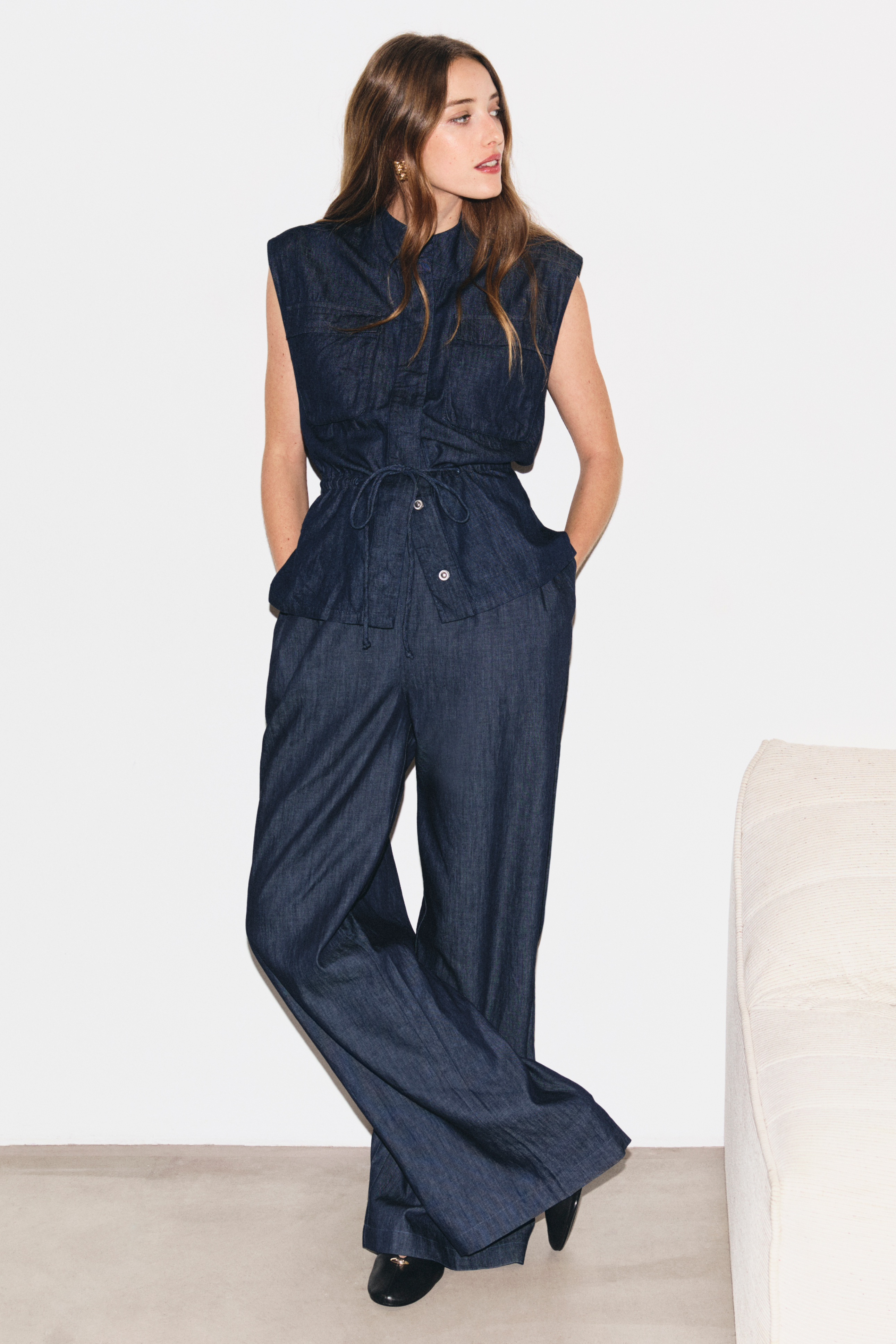 Sleeveless Fitted Denim Jacket - PEETA - JEAN DENIM - ETAM