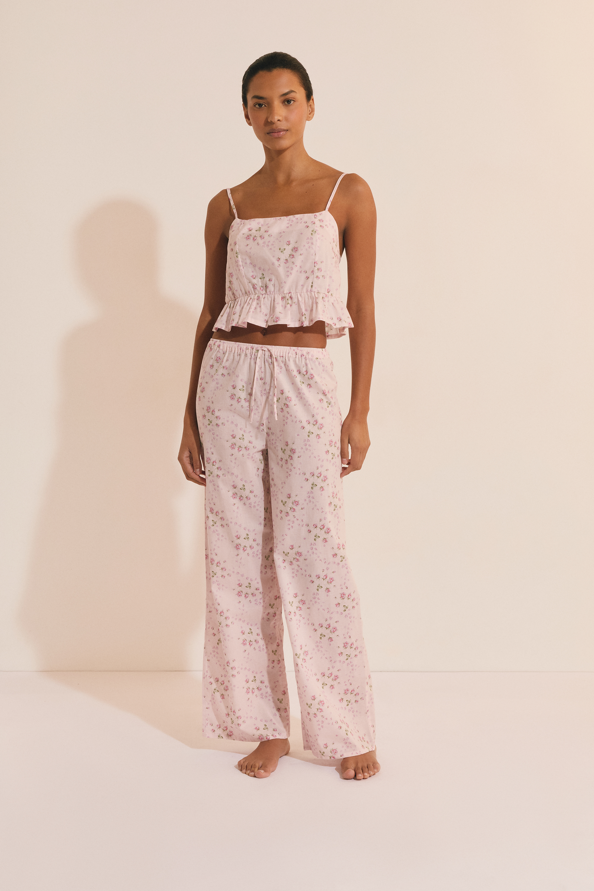 Floral Print Pajama Pants - ODESSA - ROSE POUDRE - ETAM